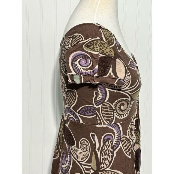 Boden Dress Floral Print Slip On Sheath Style V Neck Mini Length Brown Purple 6 - Picture 4 of 12